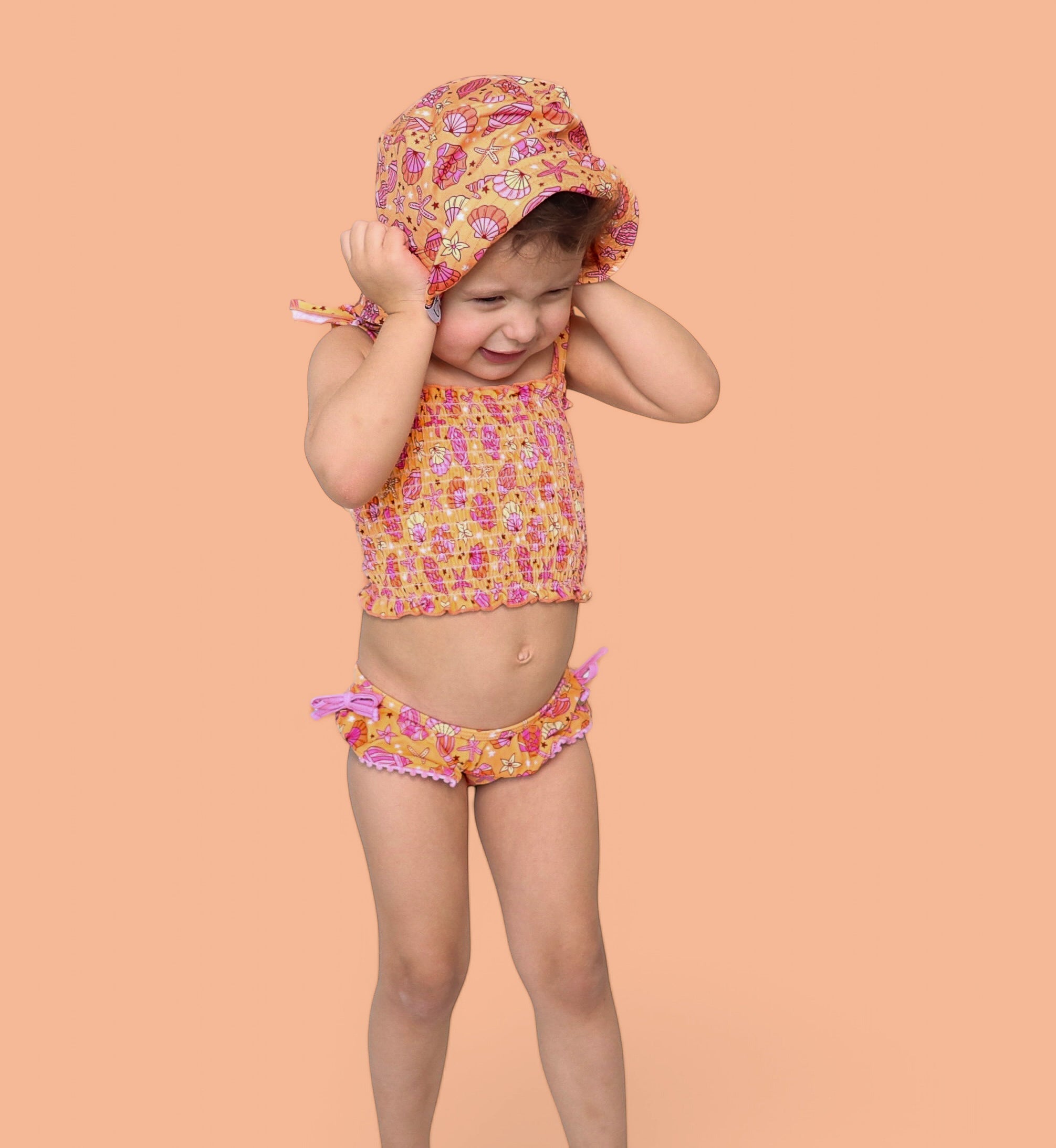 SHELLO SUMMER DREAM SMOCKED TANKINI TWO PIECE SWIM SUIT