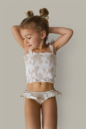 SANDY SHORES DREAM SMOCKED TWO PIECE SWIM SUIT