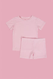 PINK ROSE RIB DREAM SHORT SET