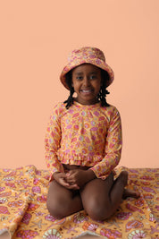 SHELLO SUMMER DREAM TWO-PIECE RASH GUARD RUFFLE SWIM SUIT