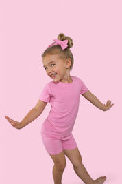 BELLA PINK RIB DREAM BOW HAIR CLIPS