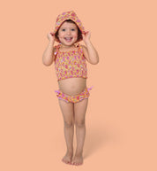 SHELLO SUMMER DREAM SMOCKED TANKINI TWO PIECE SWIM SUIT