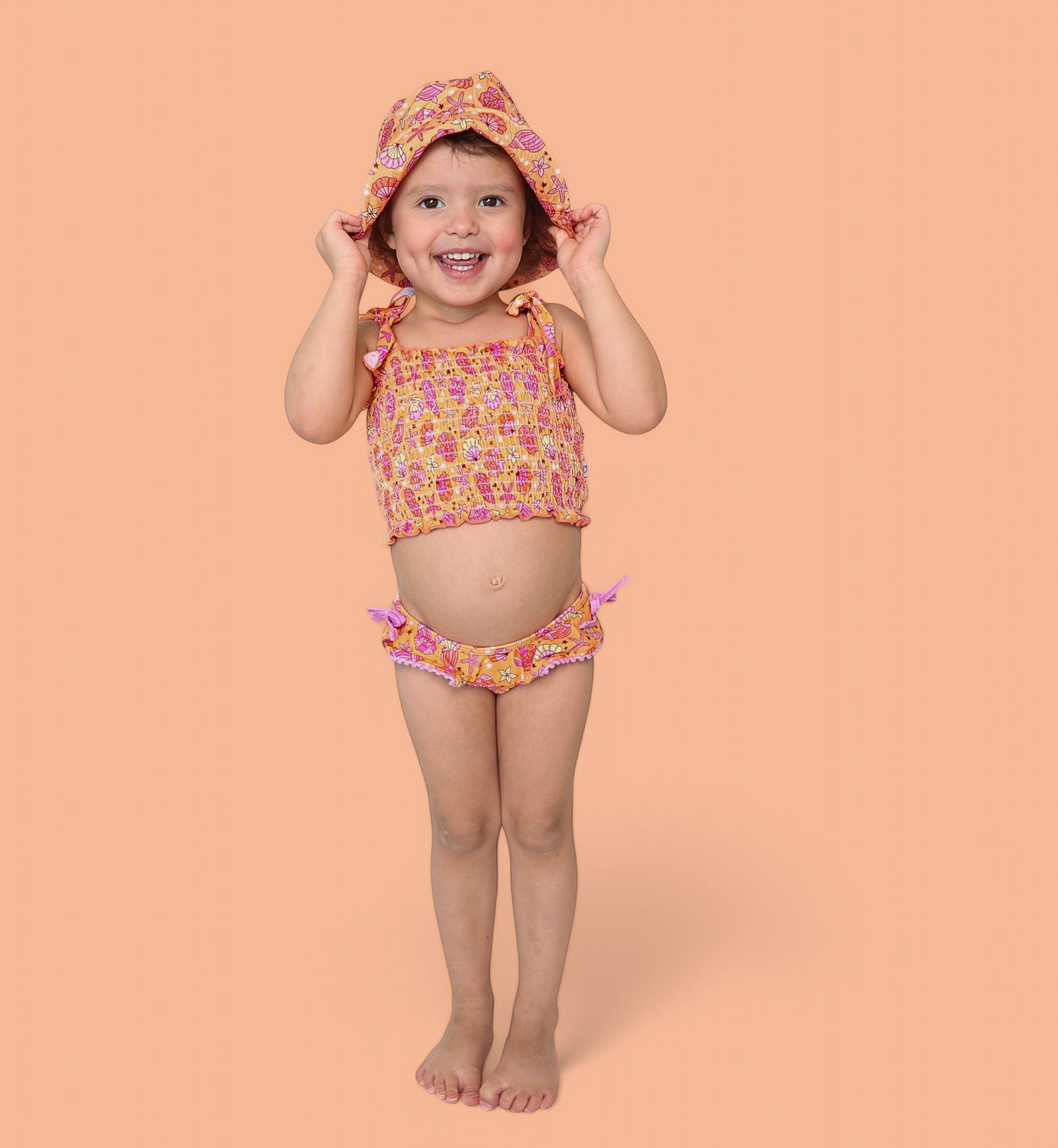 SHELLO SUMMER DREAM SMOCKED TANKINI TWO PIECE SWIM SUIT