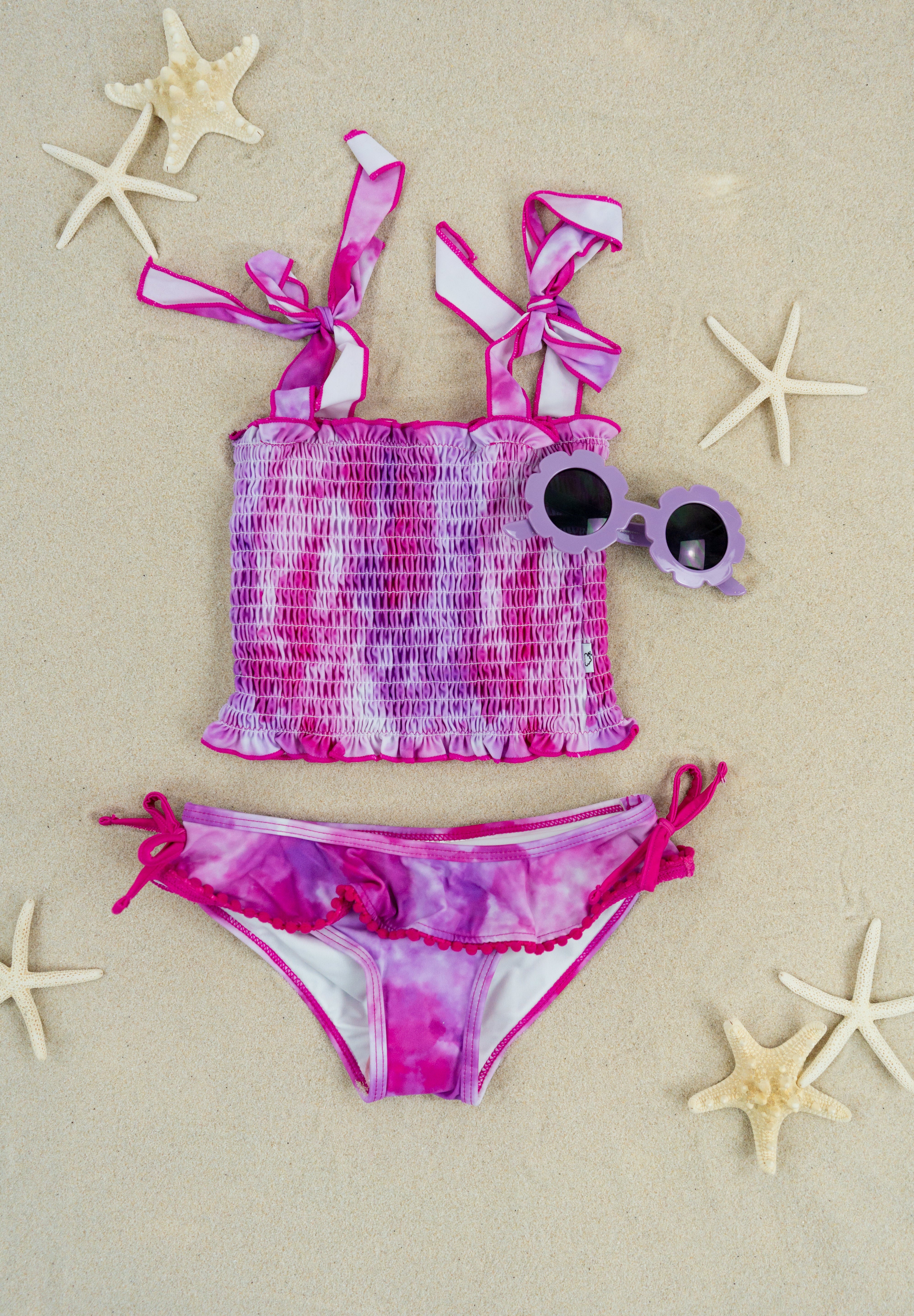 CANDY CLOUDS DREAM SMOCKED TWO PIECE SWIM SUIT