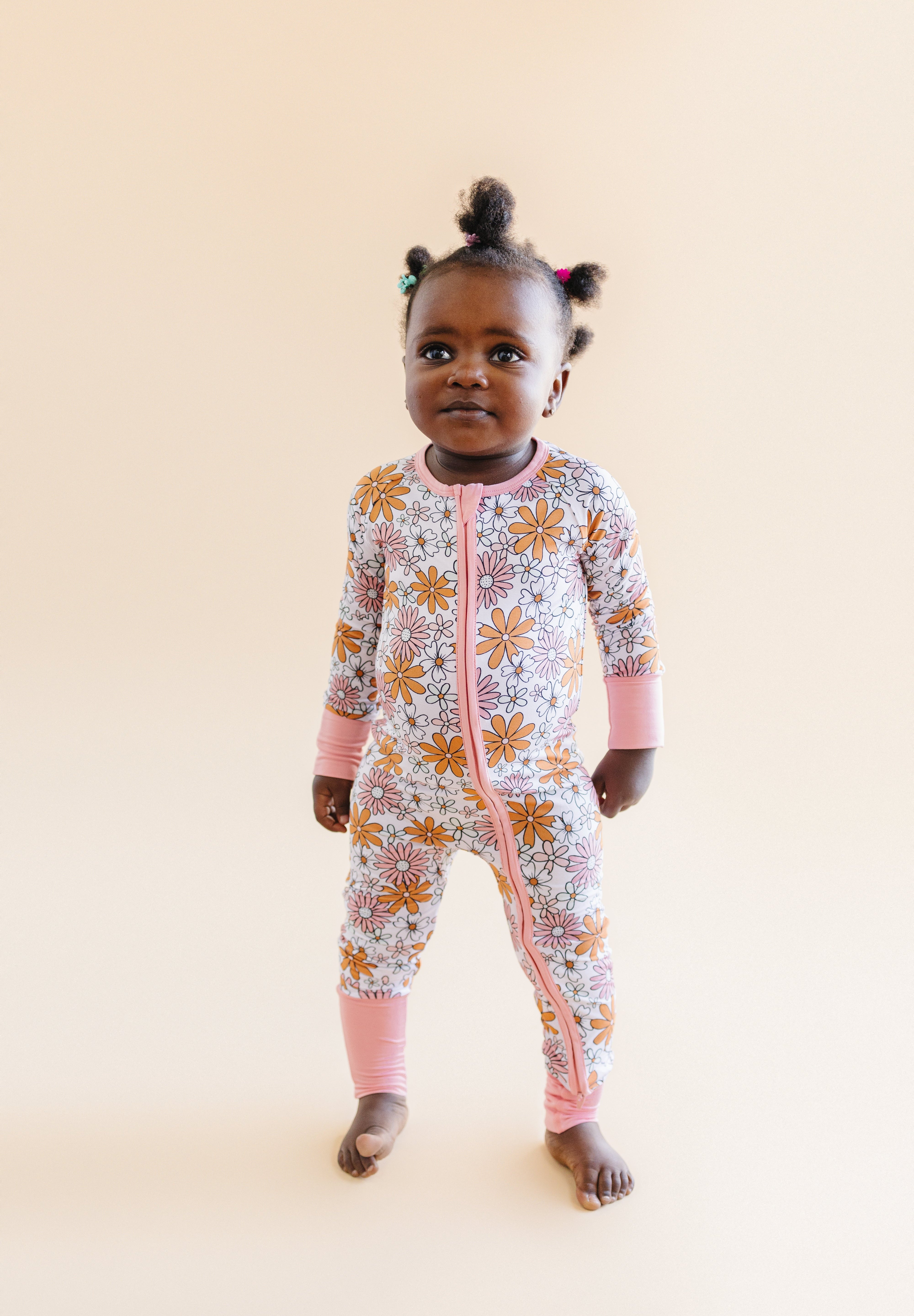 Bamboo Zip Romper | Retro Garden