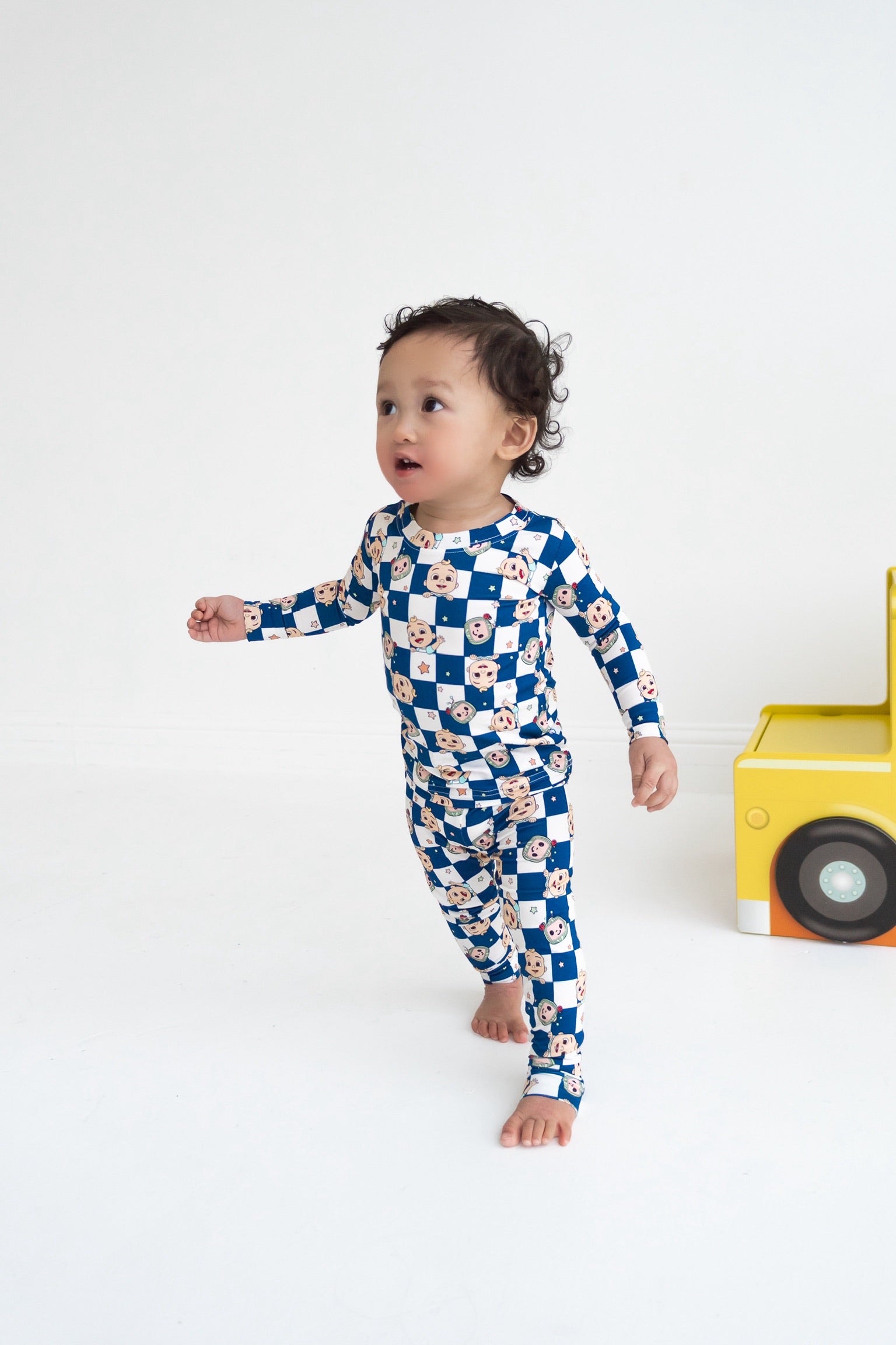 Dream Big Little Co x CoComelon JJ STARRY NIGHT CHECKERS DREAM ROMPER