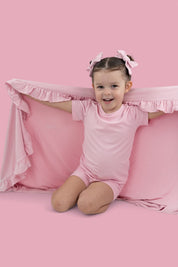PINK ROSE RIB DREAM SHORT SET