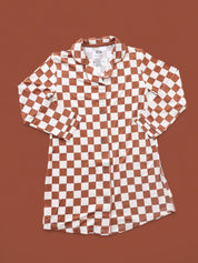 COPPER CHECKERS GIRL'S DREAM GOWN
