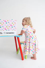 Dream Big Little Co x CoComelon ALPHABET SHORT SLEEVE DREAM RUFFLE DRESS