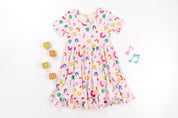 Dream Big Little Co x CoComelon ALPHABET SHORT SLEEVE DREAM RUFFLE DRESS