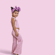 PLUM WAVY CHECKERS DREAM SMOCKED FLARE SET