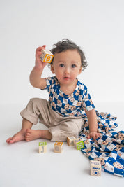 Dream Big Little Co x CoComelon JJ STARRY NIGHT CHECKERS DREAM POCKET TEE
