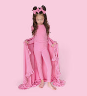 BELLA PINK RIB DREAM BOW HAIR CLIPS