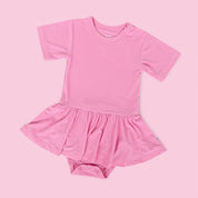 BELLA PINK RIB DREAM BODYSUIT DRESS