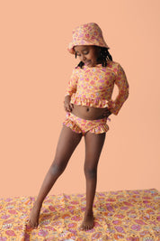 SHELLO SUMMER DREAM TWO-PIECE RASH GUARD RUFFLE SWIM SUIT