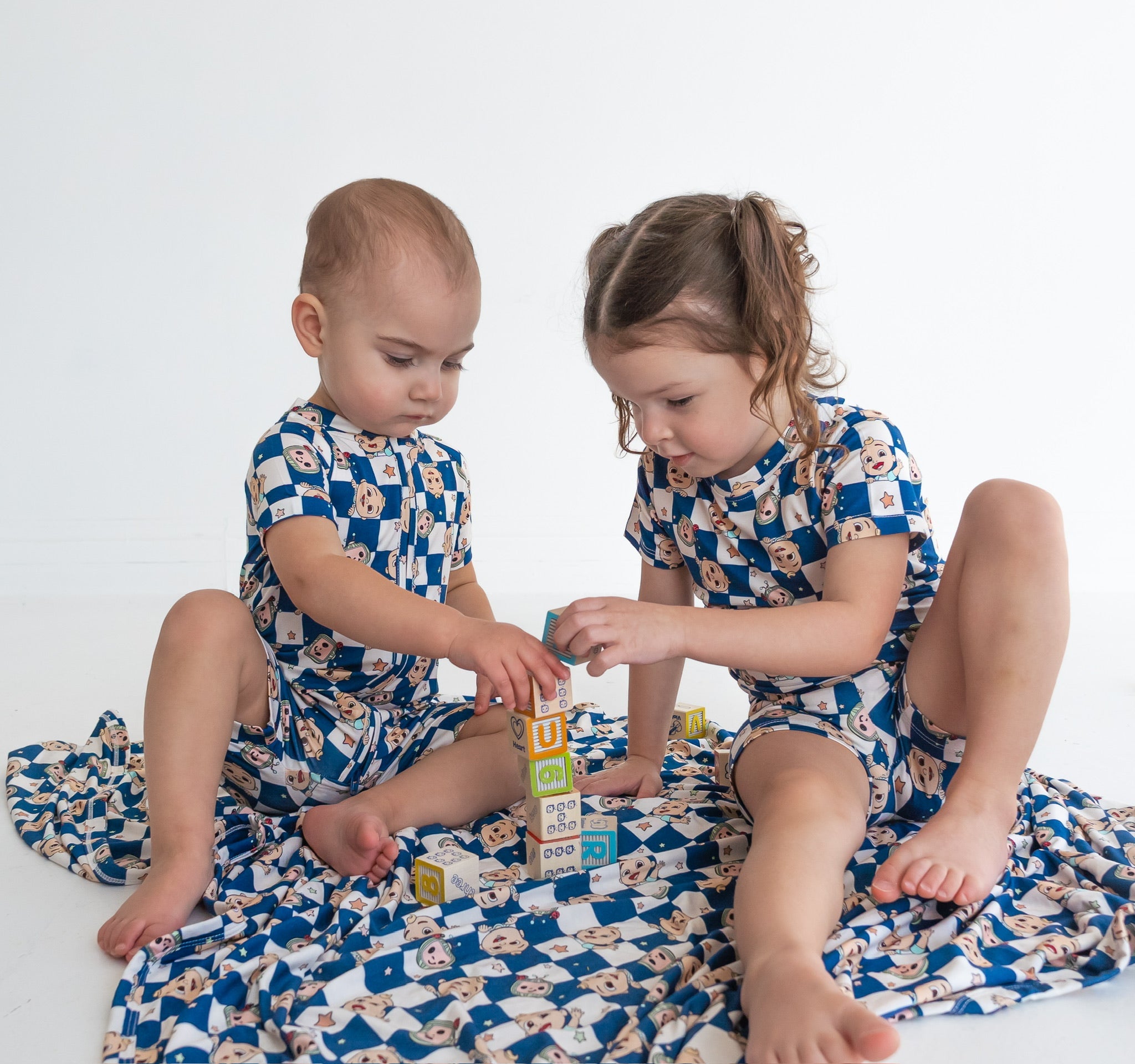 Dream Big Little Co x CoComelon  JJ STARRY NIGHT CHECKERS DREAM SHORTIE