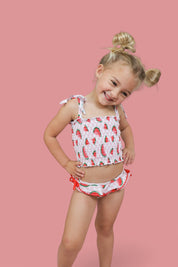 ONE IN A MELON DREAM SMOCKED TANKINI TWO PIECE SWIM SUIT
