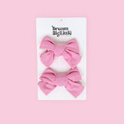 BELLA PINK RIB DREAM BOW HAIR CLIPS
