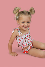 ONE IN A MELON DREAM SMOCKED TANKINI TWO PIECE SWIM SUIT
