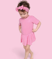 BELLA PINK RIB DREAM BODYSUIT DRESS