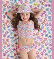 RAY OF SUNSHINE DREAM SMOCKED TANKINI TWO PIECE SWIM SUIT