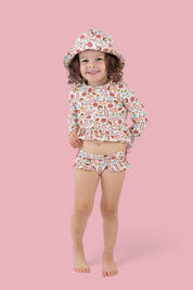 FUN IN THE SUN DREAM TWO-PIECE RASH GUARD RUFFLE SWIM SUIT