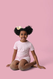 PINK ROSE RIB DREAM SHORT SET