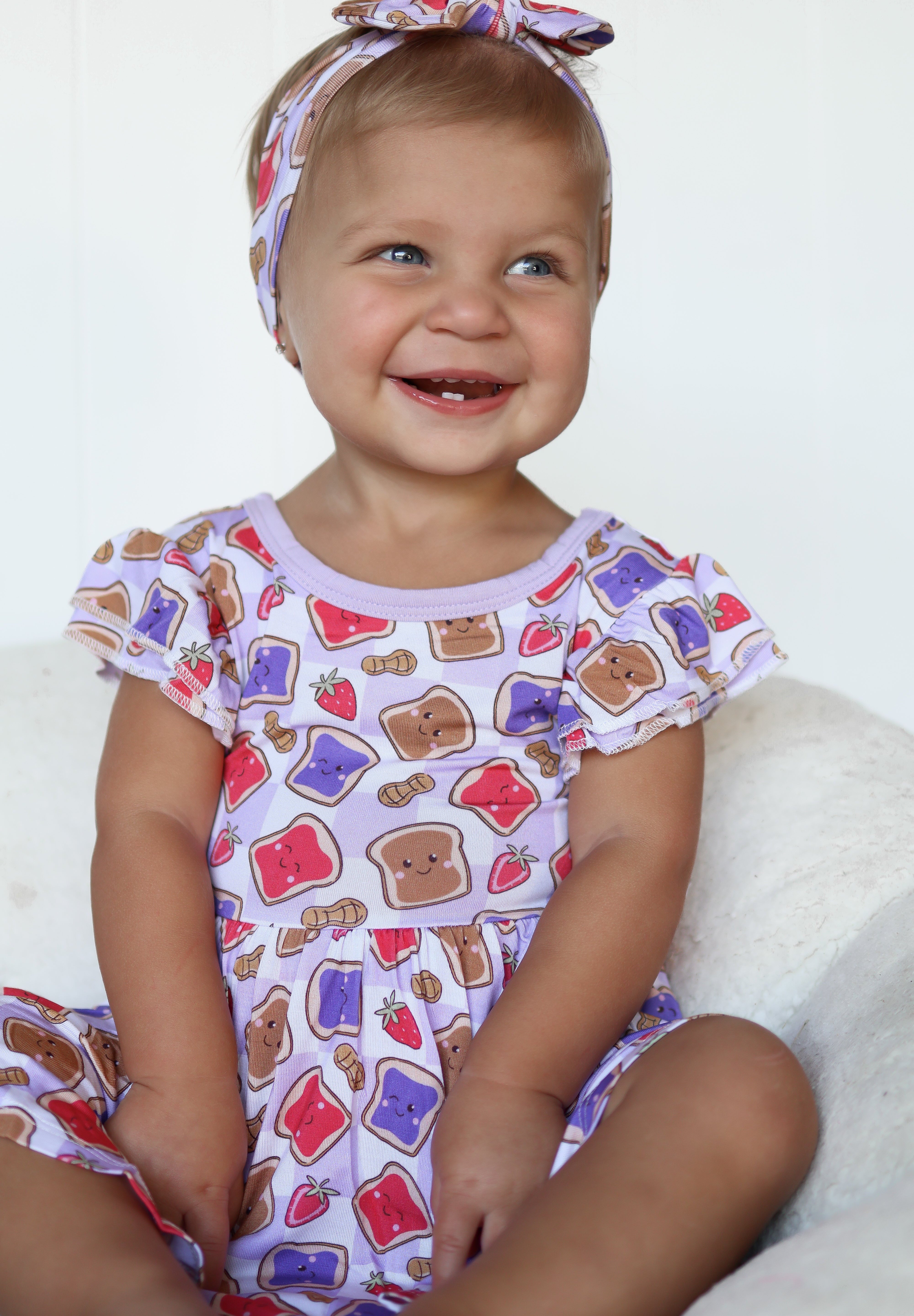 EXCLUSIVE PEANUT BUTTER JELLY TIME DREAM CAP SLEEVE BODYSUIT DRESS