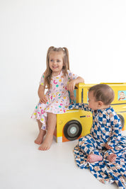Dream Big Little Co x CoComelon ALPHABET SHORT SLEEVE DREAM RUFFLE DRESS