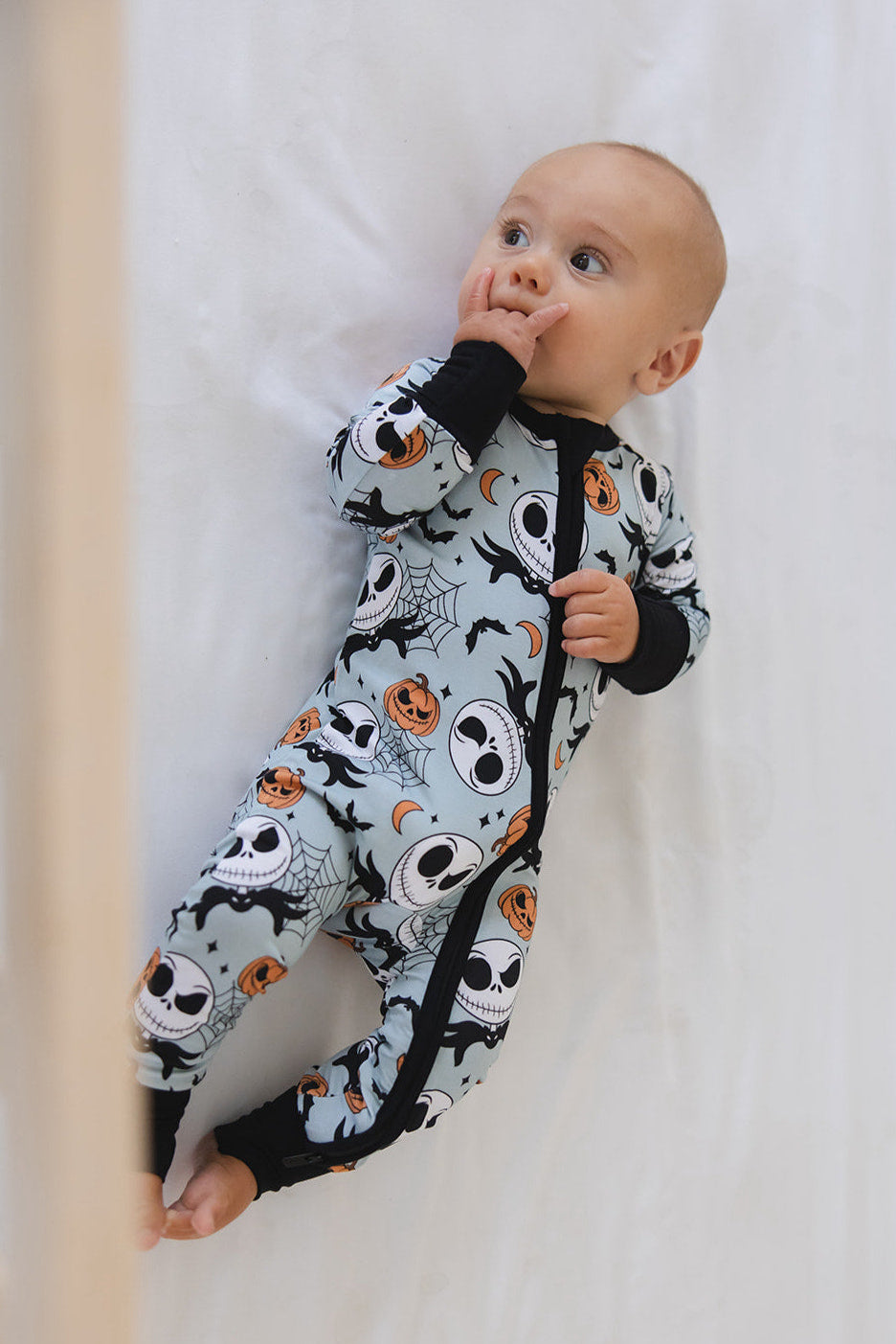 ぷりん BABYLCLUB Hibi T Black Trendy Bamboo Baby Zip Rompers – Soft, Stretchy & Thermoregulating