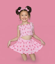 FLOCKING FLAMINGOS DREAM SMOCKED SKORT SET