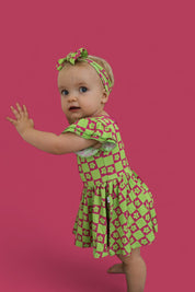 WILD DAISY CHECKERS DREAM BODYSUIT DRESS