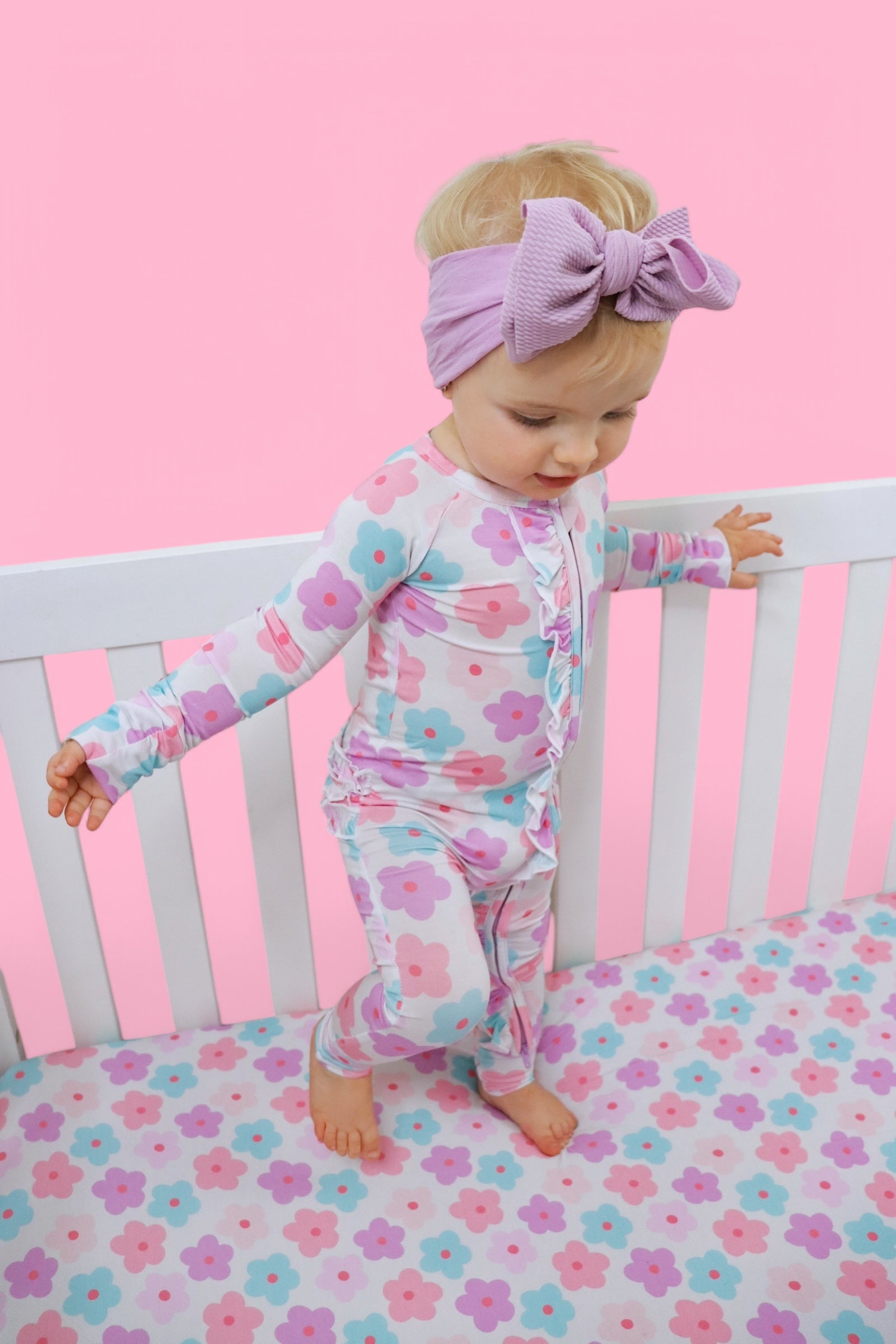 VIOLET FIELDS DREAM RUFFLE ROMPER