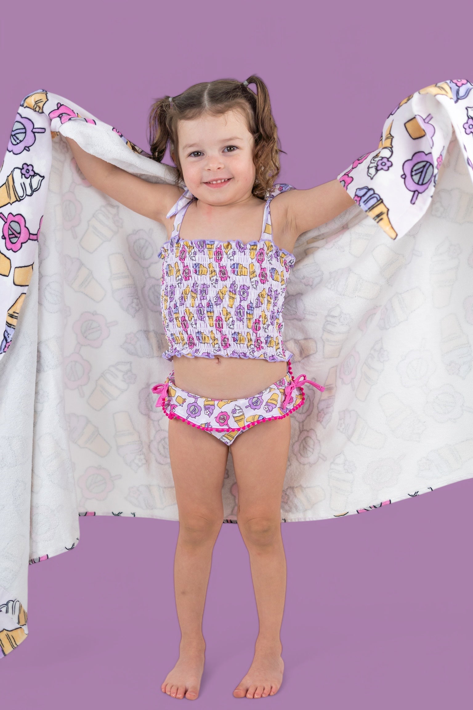 SWEET SUMMER DREAM SMOCKED TANKINI TWO PIECE SWIM SUIT