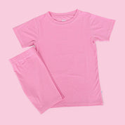 BELLA PINK RIB DREAM SHORT SET