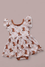 COZY BEAR DREAM CAP SLEEVE BODYSUIT DRESS