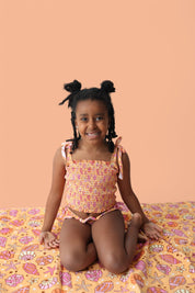 SHELLO SUMMER DREAM SMOCKED TANKINI TWO PIECE SWIM SUIT