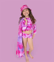 CANDY CLOUDS DREAM 2-PIECE RASH GUARD RUFFLE SWIM SUIT