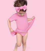 BELLA PINK RIB DREAM BODYSUIT DRESS