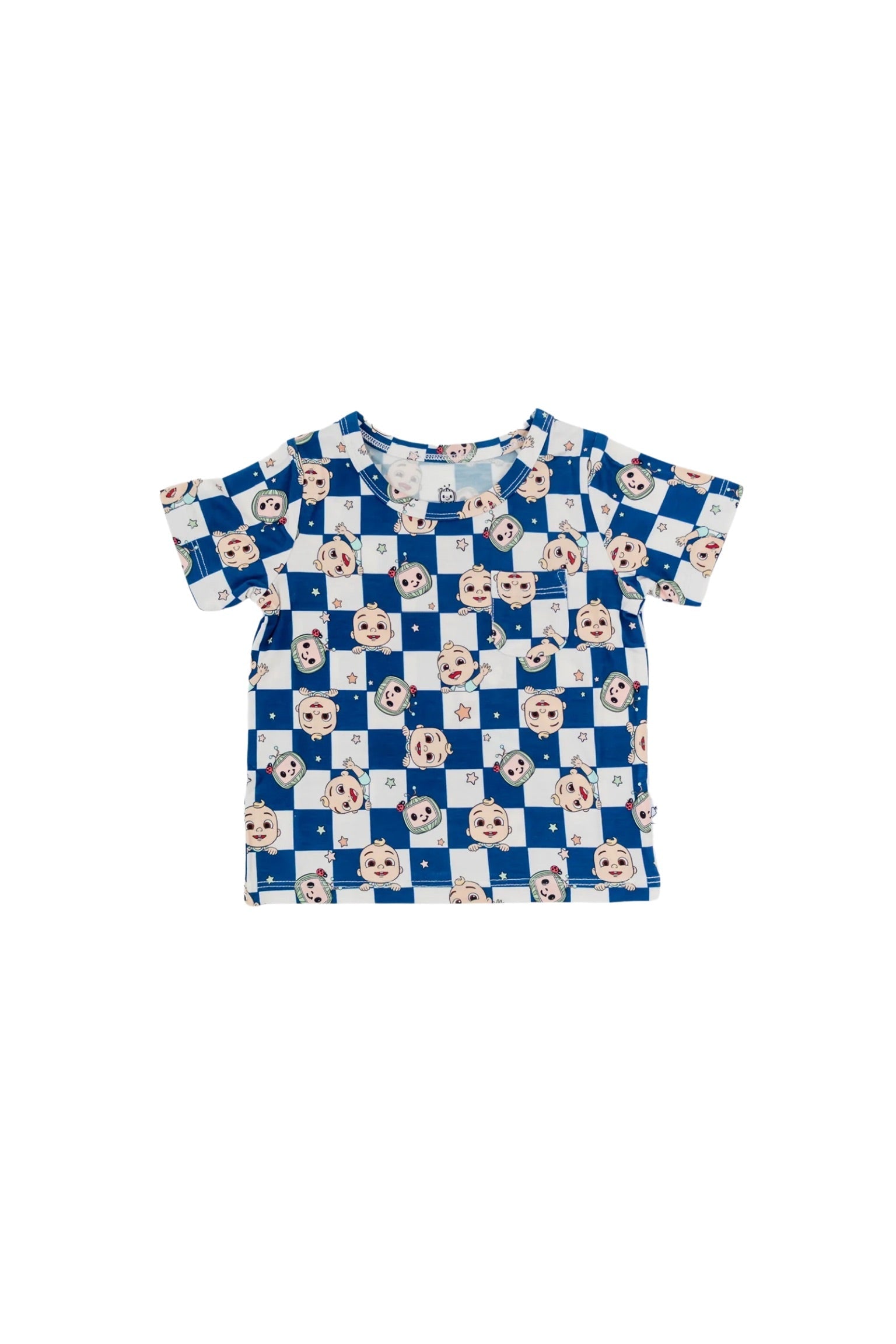 Dream Big Little Co x CoComelon JJ STARRY NIGHT CHECKERS DREAM POCKET TEE