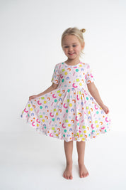 Dream Big Little Co x CoComelon ALPHABET SHORT SLEEVE DREAM RUFFLE DRESS
