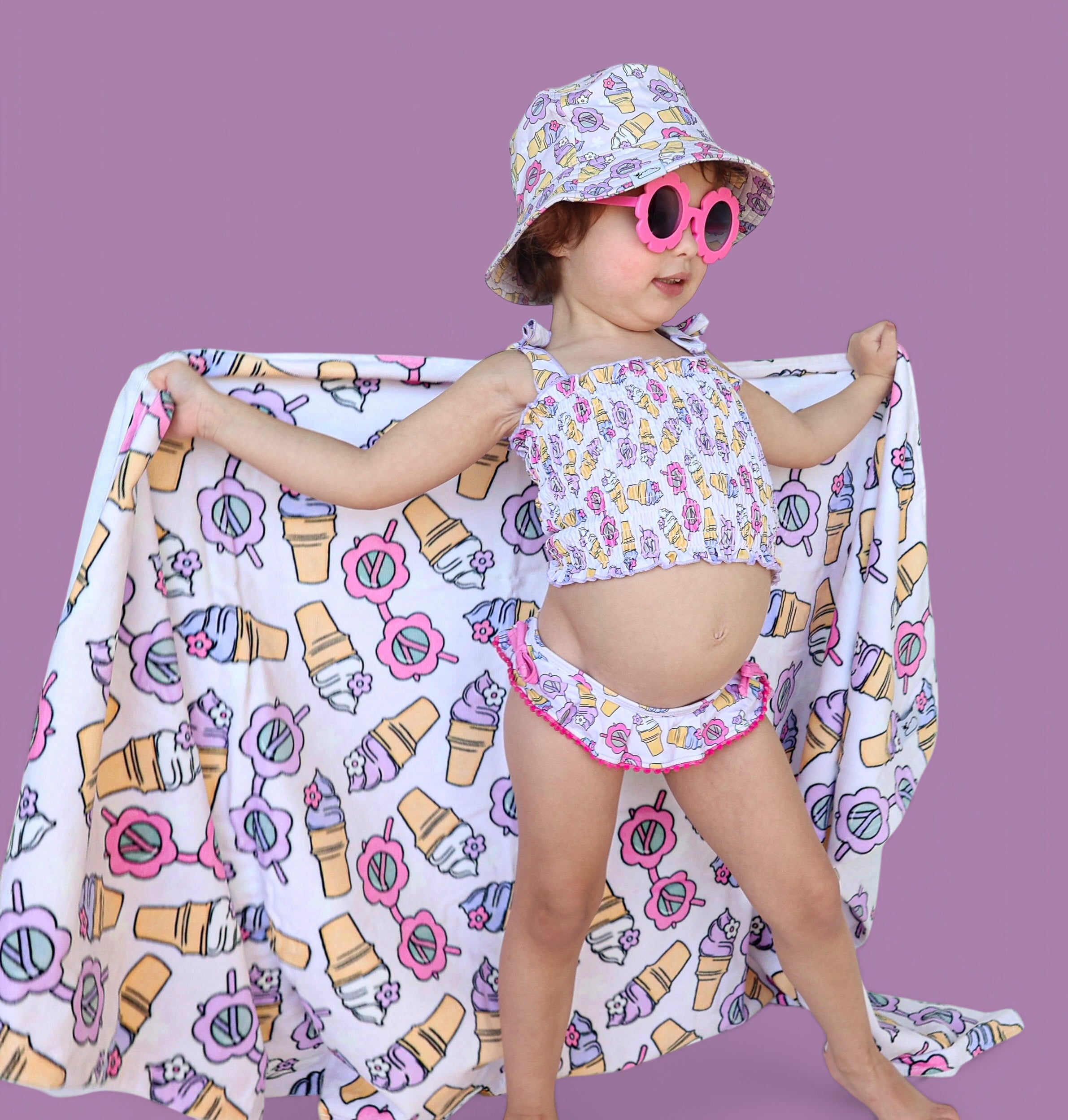 SWEET SUMMER DREAM SMOCKED TANKINI TWO PIECE SWIM SUIT