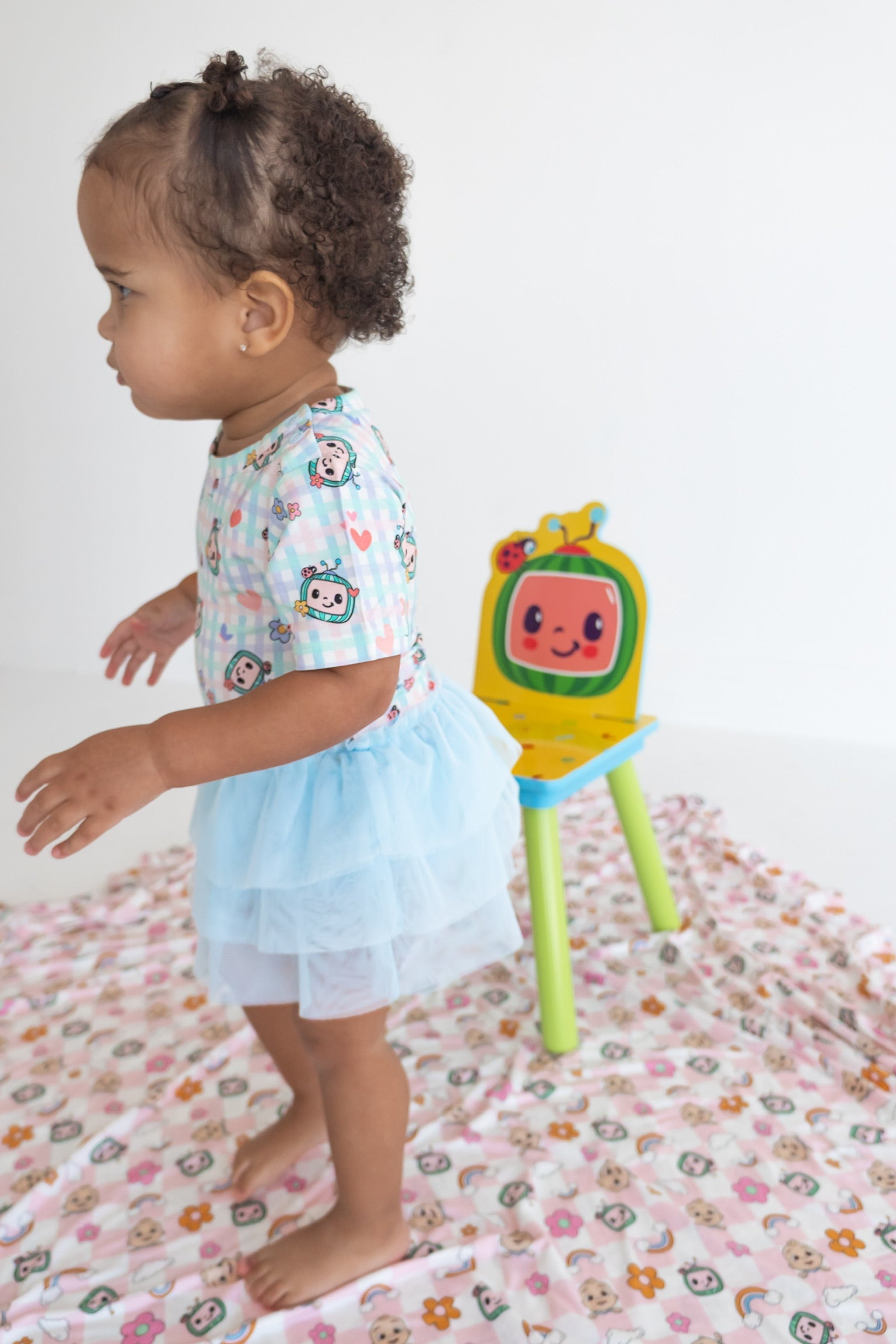 CoComelon x Dream Big Little Co SPRINGTIME MELON DREAM TUTU SHORT SLEEVE BODYSUIT DRESS