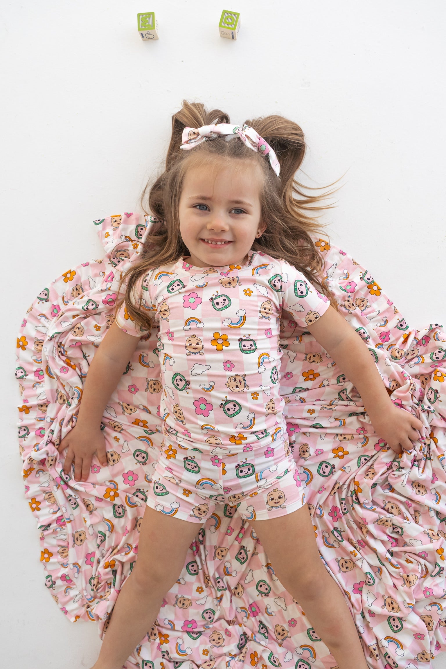 Dream Big Little Co x CoComelon JJ RAINBOW CHECKERS DREAM SHORT SET