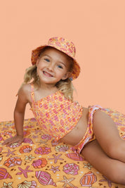 SHELLO SUMMER DREAM SMOCKED TANKINI TWO PIECE SWIM SUIT