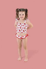 ONE IN A MELON DREAM SMOCKED TANKINI TWO PIECE SWIM SUIT