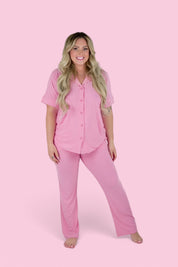 BELLA PINK RIB WOMEN'S DREAM FLARE SET