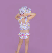 SWEET SUMMER DREAM SMOCKED TANKINI TWO PIECE SWIM SUIT