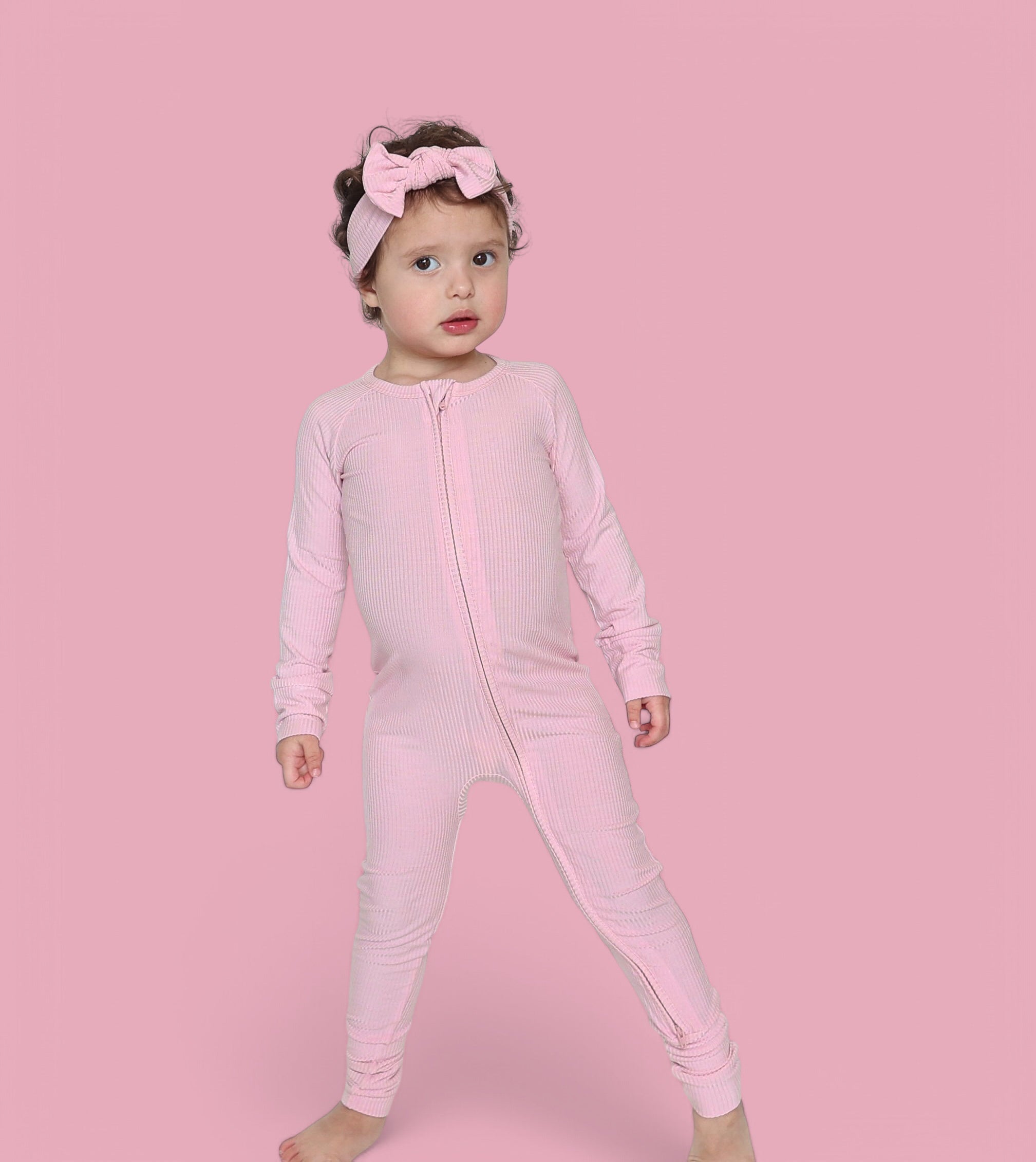 PINK ROSE RIB DREAM ROMPER