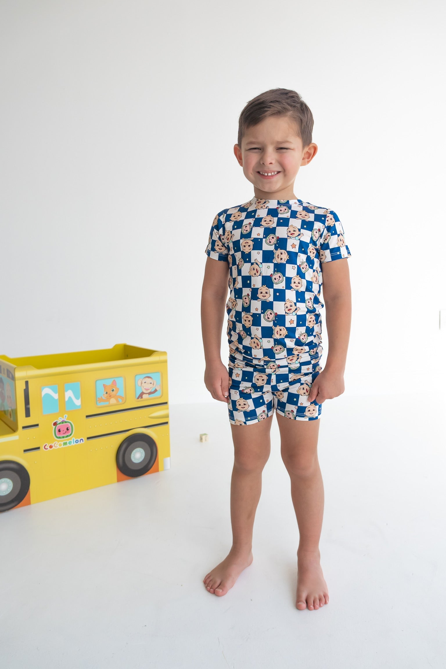 Dream Big Little Co x CoComelon JJ STARRY NIGHT CHECKERS DREAM SHORT SET